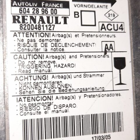 604289600 Megane 2 Airbag Beyni ACU4 8200367444 8200411004 8200481127 7701063388 7701063393 7701066508 7701066513 8200246183 8200367445 8200411005 8200481128 8200481133 7701069906 Megane 2 Airbag Beyni 604289600 Reno Megane 2 Airbag Beyni 8200367444 Megane 2 Hava Yastığı Beyni 8200411004 Reno Megane 2 Hava Yastığı Beyni 8200481127 Megane 2 SRS Beyni 7701063388 Reno Megane 2 SRS Beyni 7701063393 Megane 2 Çarpma Sensörü 7701066508 Reno Megane 2 Çarpma Sensörü 7701066513
