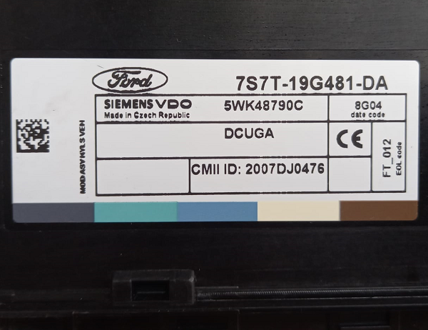 7S7T-19G481-DA Konfor Beyni 2892193 7S7T19G481DA Ford Mondeo Konfor Beyni 5WK48790C 7S7T-19G481-DA Mondeo Konfor Beyni 5WK48790C
