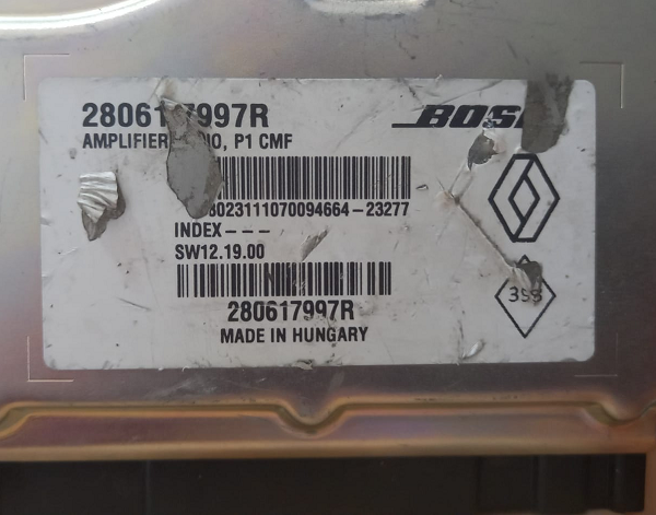 280617997R Anfi Beyni Clio 5 Bose Amfi Beyni Arkana Bose Amfi Beyni Captur 2 Bose Amfi Beyni Zoe Bose Amfi Beyni