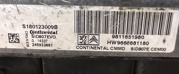 SID807EVO Motor Beyni, Citroen C4 Motor Beyni, Citroen C4 Picasso Motor Beyni, Citroen DS4 Motor Beyni, Peugeot 308 Motor Beyni, Peugeot 508 Motor Beyni, Peugeot 3008 Motor Beyni, 9811651980, HW9666681180, 9666681180, S180123009B,