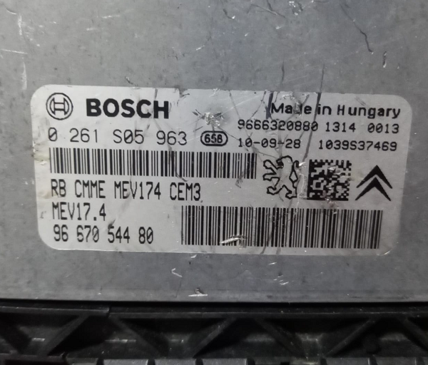 MEV17.4 Motor Beyni, Peugeot 207 Motor Beyni, Peugeot 308 Motor Beyni, Citroen DS3 Motor Beyni, Citroen C3 Motor Beyni, MEV17.4, 0261S05963, 9667054480, 9666320880,